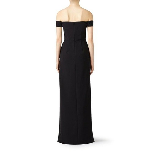 JS Collections Schulterfreies Maxikleid Rüschen Lang Festkleid, Gr. 0 Schwarz - Bild 3 von 15