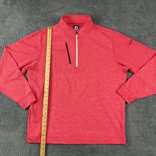Footjoy Camicia Uomo Extra Large Mind Over Matter Golf 1/4 Zip Pullover Rosso Erica - Foto 6 di 13