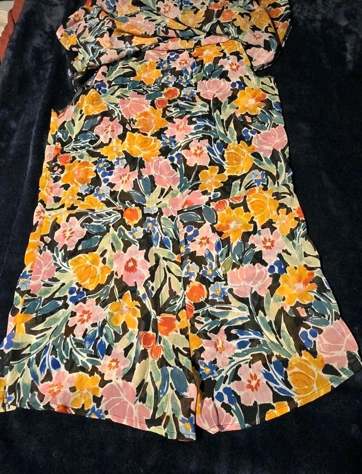 Promesa Romper шифоновое цветочный кнопка спереди рубашка Детский комбинезон размер S новый с Ярлыками  - Изображение 3 из 4