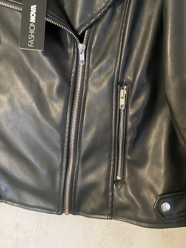 NOVA MOTORCYCLE JACKET BLACK BUCKLE BELT CORSET LINED-EX-LG - Picture 5 of 11