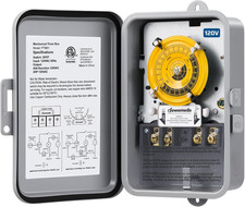24-Hour Mechanical Timer Switch - 120VAC SPST, 2HP 40A