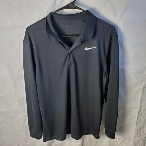 Nike Shirt Herren S schwarz Dri-Fit Victory Langarm Golf Polo Active DN2344-010