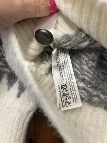 Beautiful Chunky grey & white patterned cardigan, size 10/12-small, Ex condition - Picture 7 of 7