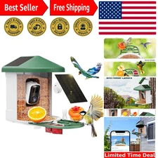 Bird Feeder with Camera with AI Identify Birds Species Solar Panel, Smart Bir...