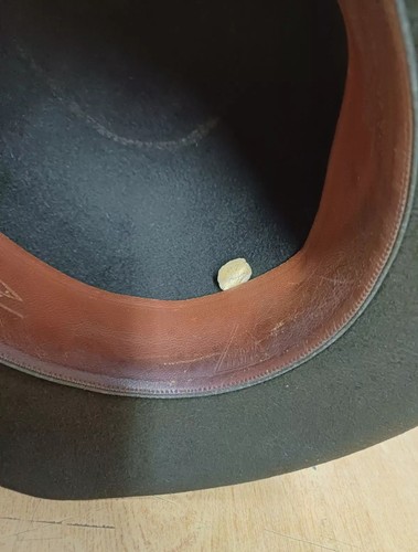 VINTAGE CAPPELLO BOMBETTA TIPO BORSALINO MARRONE USATO tg. 57 - Foto 5 di 7