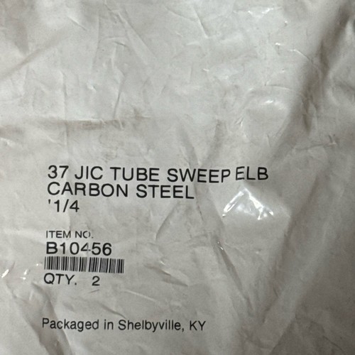 JIC Tube Sweep Elbow Fitting 1/4 Inch Silver Metallic 37 JIC 90 Degree (2Pack) - Picture 2 of 4