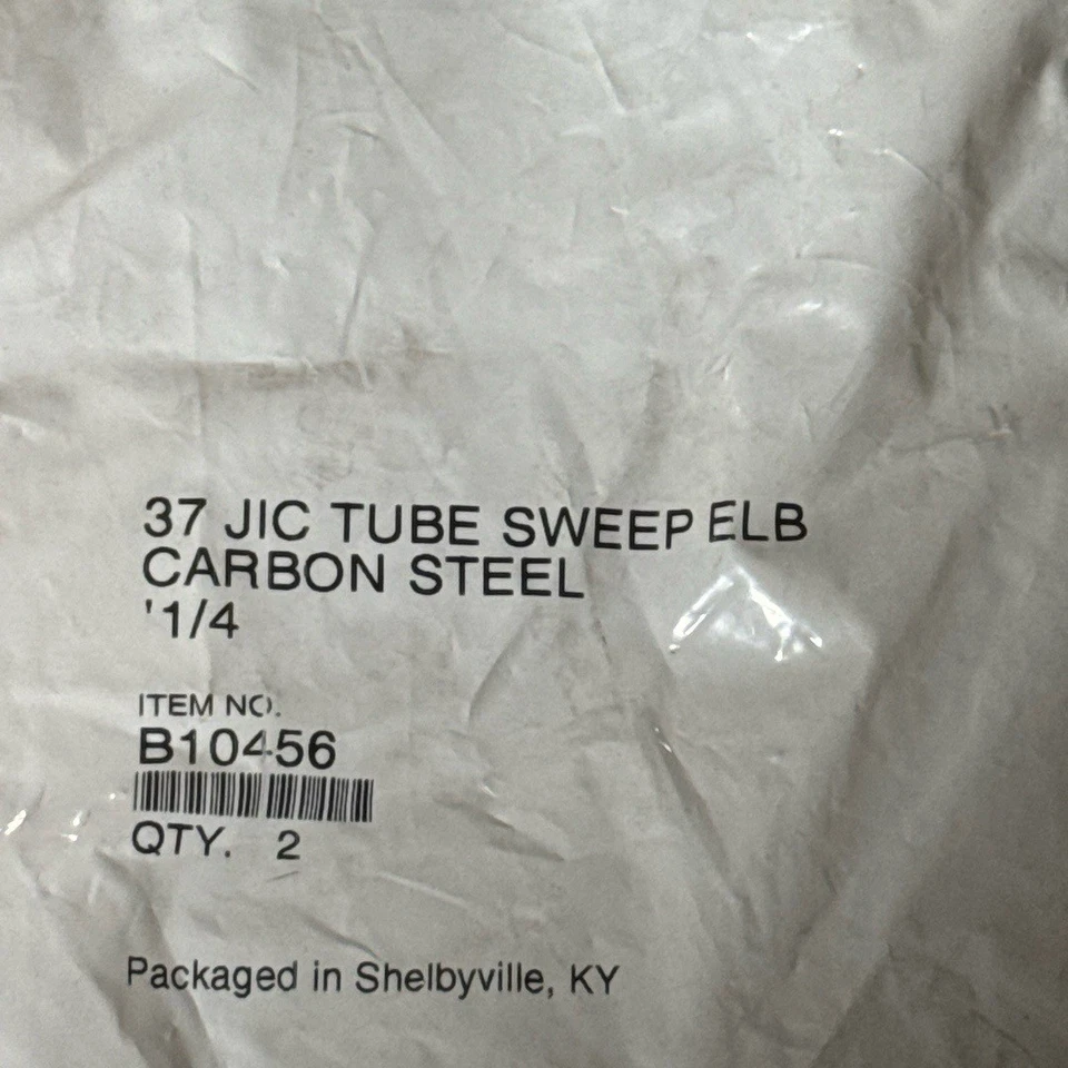 JIC Tube Sweep Elbow Fitting 1/4 Inch Silver Metallic 37 JIC 90 Degree (2Pack) - Image 2 of 4