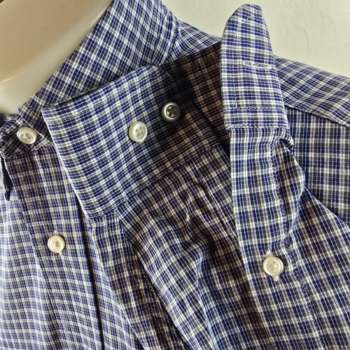 Jos A Bank Shirt Men Medium Blue Purple Traveler Buton Down Plaid Bundle Lot 2 - Picture 13 of 15