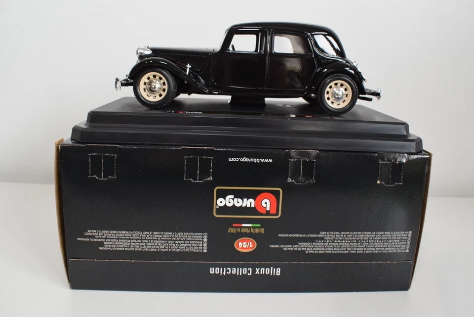 B86 1:24 BBURAGO BURAGO 1501 CITROEN 15 CV TA TRACTION AVANT 1938 NOIR MIB - Photo 2/4