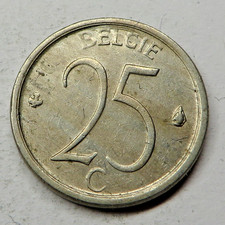 Belgium 25 Centimes 1969 Copper-Nickel KM#154.1 aUNC