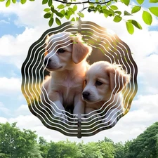 Metal Hanging Wind Spinners with Sound Wave Design - Beautiful Wind Chimes phere