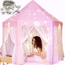 Princess Castle Play Tent with Star Lights - For Girls Age 3-7, Encourages Im...