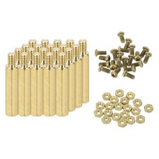 20 Set  M2 Male Brass Hex Spacer Standoffs Screws Nuts 0.59"L Spacer for PCB