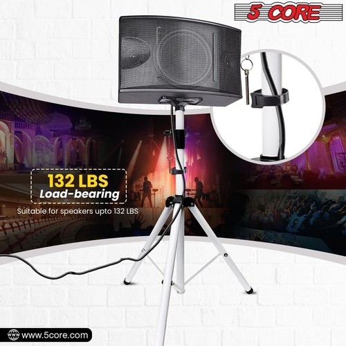 5 Core Speaker Stand Pair Adjustable Heavy Duty PA DJ Studio Monitor Stands - Picture 4 of 16