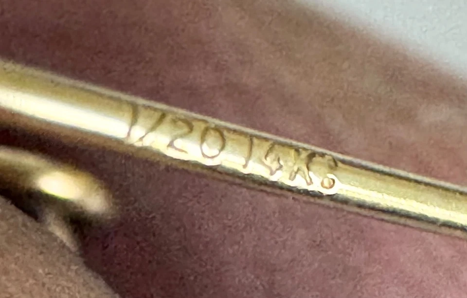 14K Gold Filled Lapis Lazuli Dangle Earrings 6g Modern Freeform Blue Gemstone - Image 2 of 4