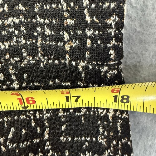 Lands End 14P Short Sleeve Knit Sheath Dress Black Beige Tweed Pockets Career - Picture 12 of 15