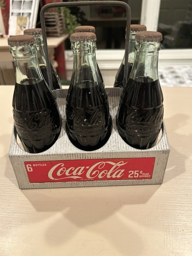 Vintage Coca-Cola Aluminium Metall 6er Flaschenträger mit vollen Flaschen 50er Jahre - Bild 2 von 8