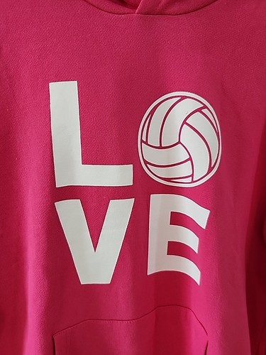 Damen "I Love Volleyball" Hoodie Sweatshirt Gr. S rosa Pullover TStars Neu mit Etikett - Bild 3 von 8
