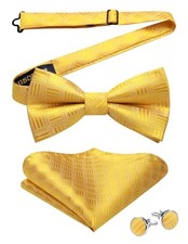 Bow Ties for Men Solid Mens Bow Tie Pretied Adjustable Bowtie and C1-gold