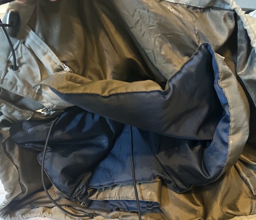 Rainforest Coat Mens Sz XL Button Zip Up Polyester Lined Jacket Genuine Leather - Picture 3 of 4