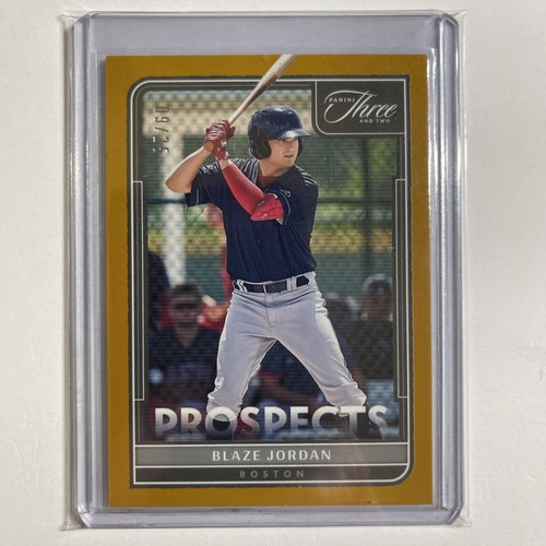 2022 Panini Three and Two Prospects Blaze Jordan #P-38 Gold /25 SP Boston Red