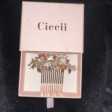 Rose Gold, Pearl, And Rhinestone Hair Comb