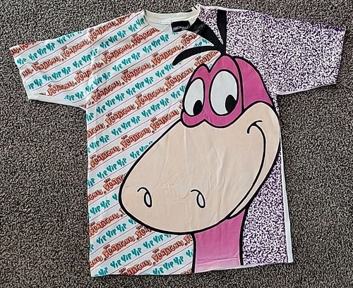 Vintage Marlin Tease Dino Flintstones All Over Print T Shirt Size Large - Picture 1 of 7