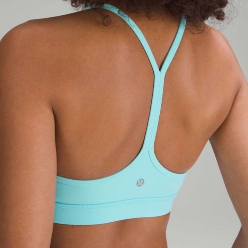 Lululemon Flow Y Bra Nulu Light Support, A-C Cups in Cyan Blue Sz 12 - Picture 6 of 7