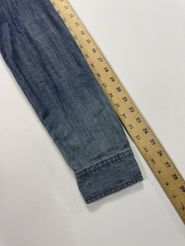 Camisa Denim Supply Ralph Lauren Para Hombre Grande Botón Azul Cambray Vaquero Rodeo - Imagen 8 de 8