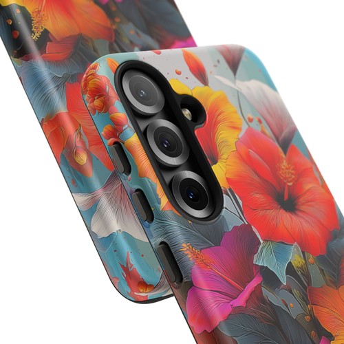 Phone Ink Case for iPhone / Galaxy / Pixel – Vibrant Hibiscus Tropical Flowers - Picture 175 of 257