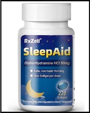 Sleep Aid, Diphenhydramine Hcl 50mg, 220 Softgels - Fall Asleep Faster, Deeper R