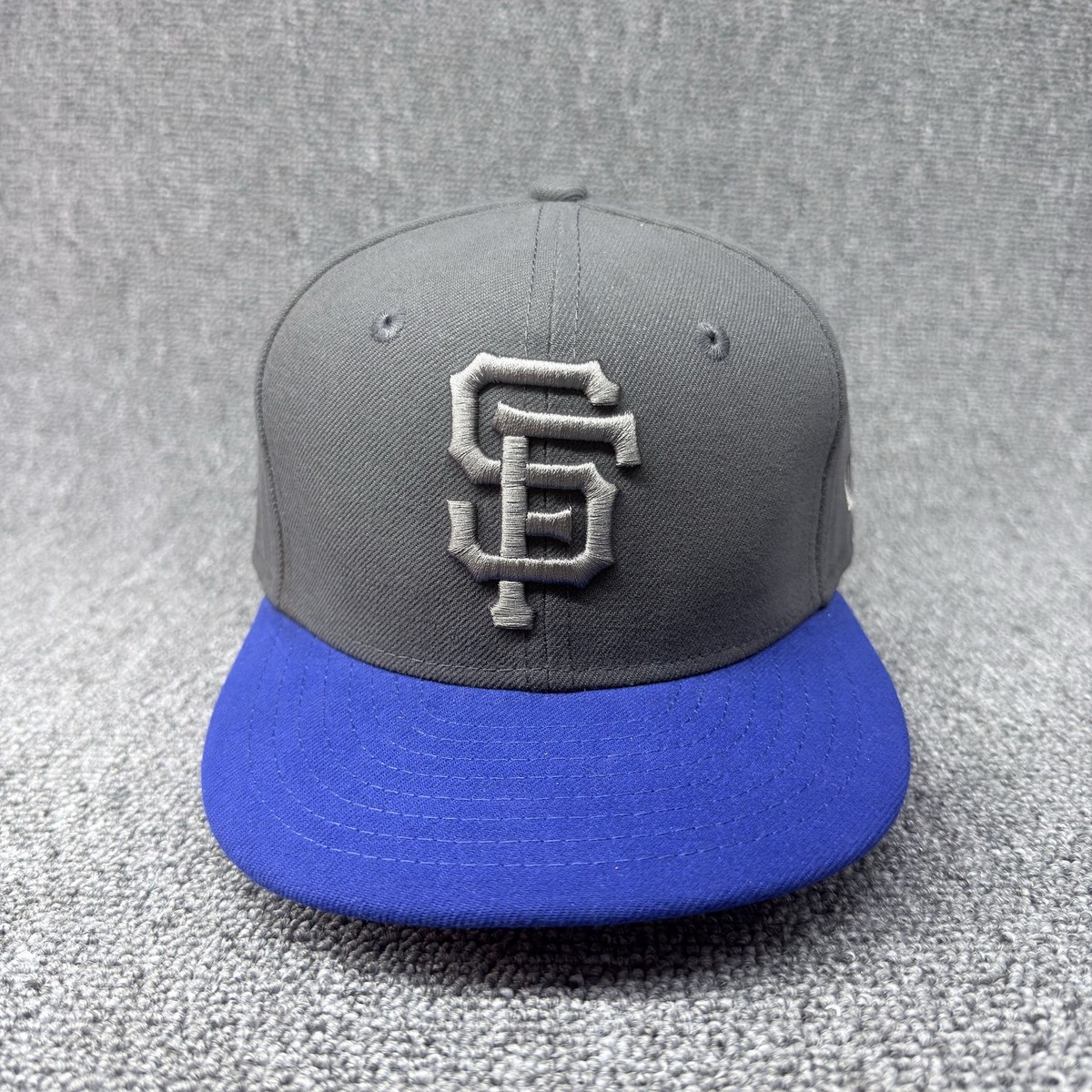 New Era 59FIFTY San Francisco Giants SF Fitted Hat Grey Blue Youth Size 6 3/8