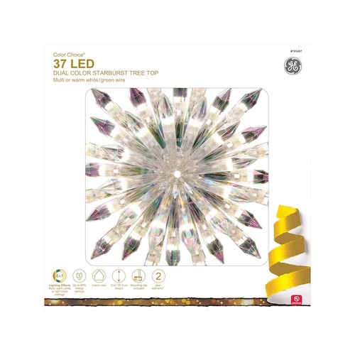 GE Color Choice 37 LED Dual Color (Multi or Warm White) Starburst Tree Topper - Picture 4 of 7
