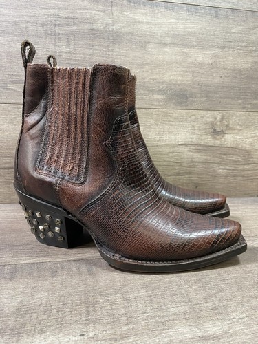 Idyllwind Moxie Western Brown Leather Studded Booties Boots Womens Size 6 B - Picture 9 of 14