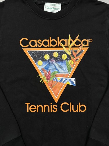 Casablanca Tennis Club schwarzes Sweatshirt auffälliger Grafikdruck - Bild 2 von 7