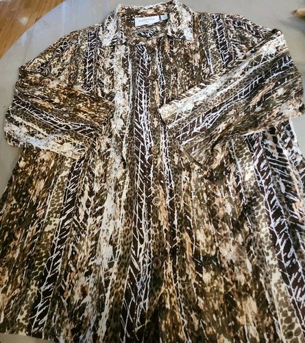 Breckenridge Shirt Womens Small/medium Brown 100 Cotton Lightweight Button Up #5 - Picture 2 of 9
