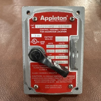 EMERSON APPLETON EDSF23WQ FRONT OPER COV-CHAMF-SW-3W 20A Cover Snap Switch Haz