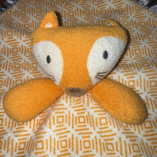 Cloud Island Fox Baby lovey Orange & Silver Gray Security Blanket Plush Toy - Picture 2 of 9