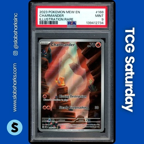 2023 POKEMON SV 151 #168/165 CHARMANDER ILLUSTRATION RARE PSA 9