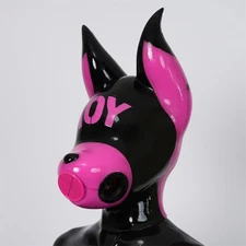FETURAX Silicone BDSM Dog Drone Hood Mask Headgear BreathPlay Cosplay Costume