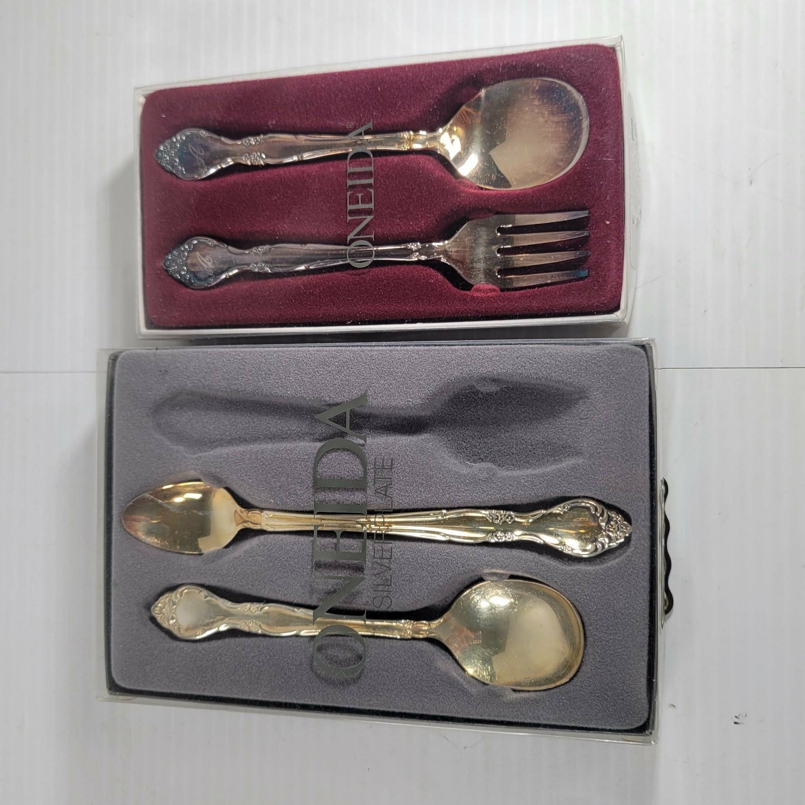 Oneida Affection Silverplate Flatware Set 4pc Spoons Fork Monogram A ...