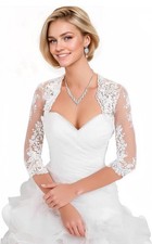 Women's Wedding Lace Jacket for Bride Bolero Jacket Ivory 3XL fits like an XL 