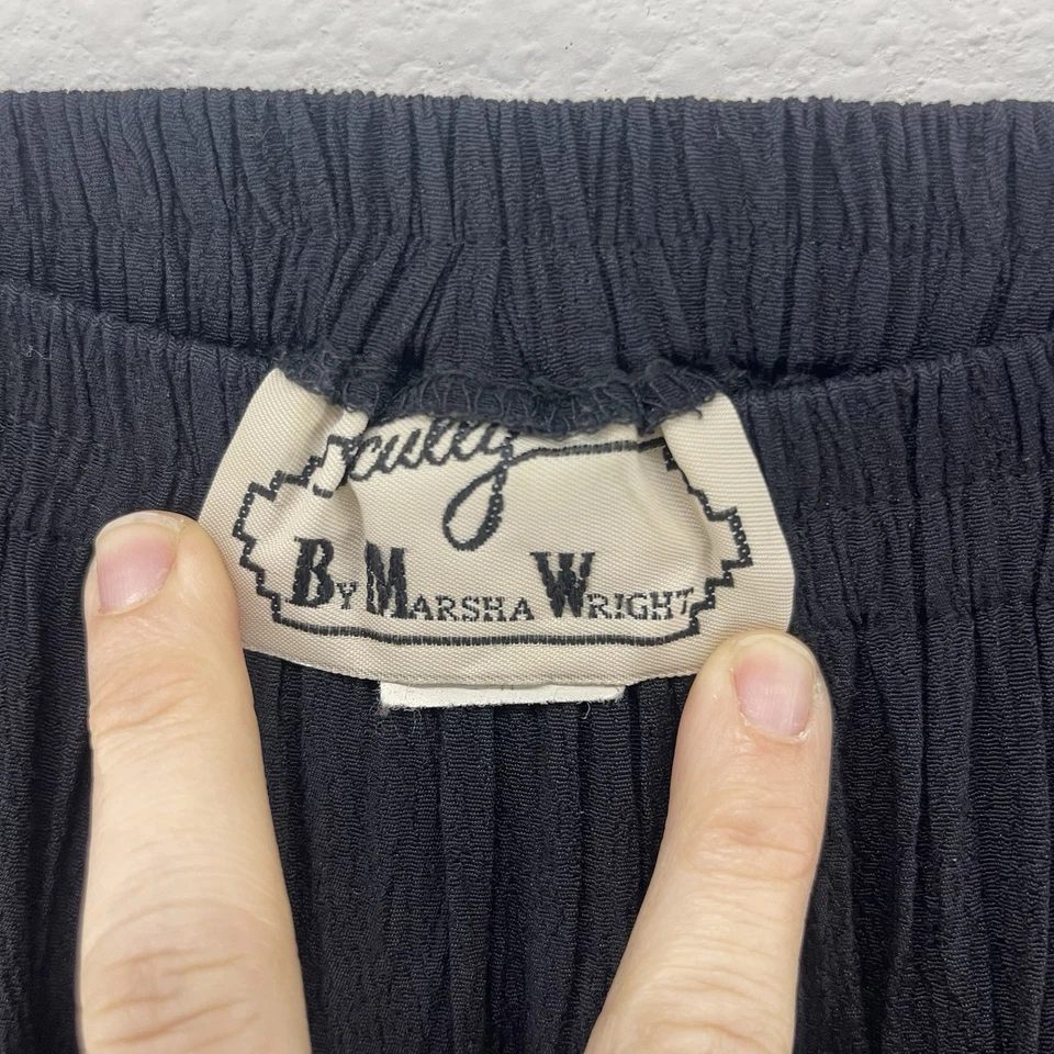 Vintage Whimsigoth Tiered Twirl Skirt Maxi Sz M Ghost Crepe Black Western Boho - Image 4 of 4