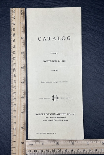 1928 ROBERT BOSCHE MAGNETO CO CATALOG WITH PRICES FP394 - Picture 2 of 10