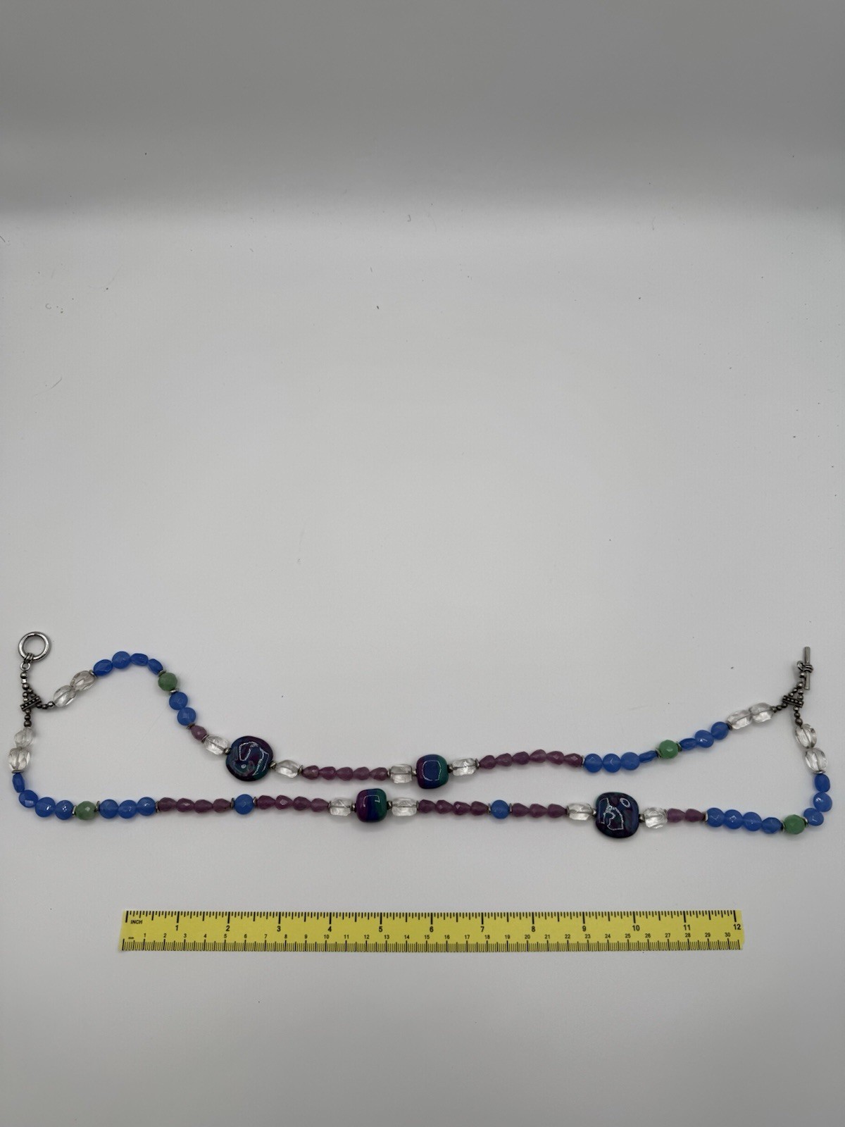 Womens Large Stone Bead Statement Double necklace… - image 5