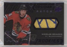 2020-21 SPx UD Black Obsidian Rookies Purple 14/35 Nicolas Beaudin Patch vm9