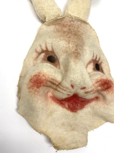 Vintage Creepy Pressed Cloth Rabbit Face  - Picture 3 of 7