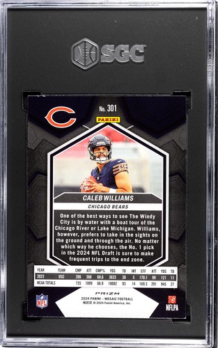 2024 Mosaic Caleb Williams Reactive Blue Prizm RC #301 SGC 8.5 - Picture 2 of 2
