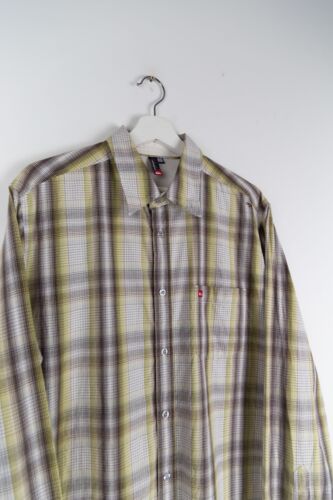 Quiksilver Shirt Mens MEDIUM Green Check Button Up Long Sleeve Surfer - Picture 6 of 14
