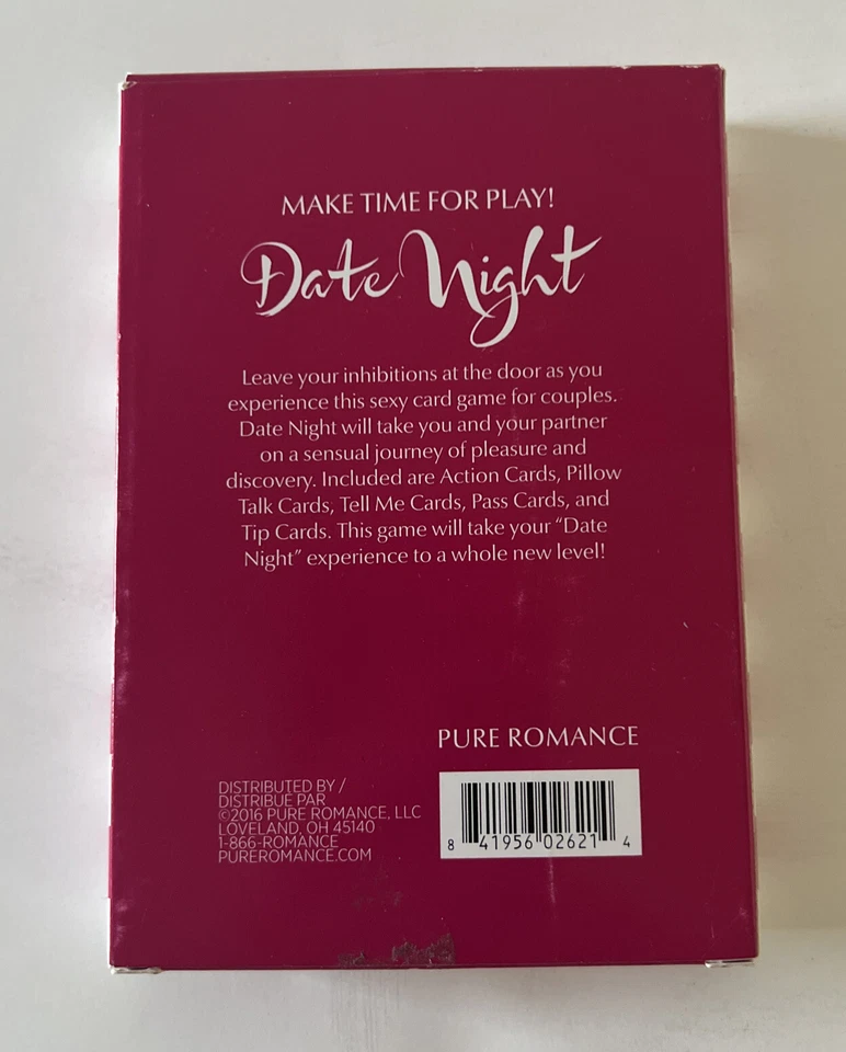 Nuevo/Sellado - Juego de Cartas Pure Romance DATE NIGHT para Parejas - Edición 2016 Foto 2 de 4